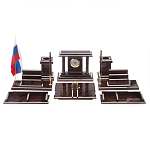 Настольный письменный набор из природного камня обсидиана с декором в виде Коня Team leader варинант исполнения - 2 | Loft Concept в Тюмени