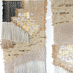 Триптих Геометрический гобелен бежевый Figurative Beige Wall Hangings варинант исполнения - 3 | Loft Concept в Тюмени