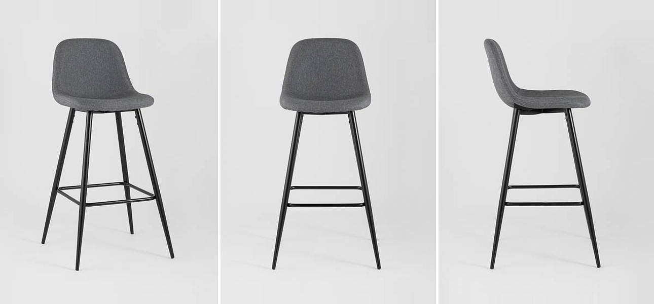 Барный Стул Archie Chair Серая Рогожка Барный Стул Archie Chair Серая Рогожка - Loft-Concept в Тюмени