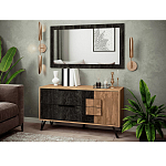 Зеркало настенное прямоугольное цвета угольный камень Stone Effect варинант исполнения - 2 | Loft Concept в Тюмени