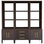 Модульный стеллаж Primo из трех составных элементов Темный орех варинант исполнения - 1 | Loft Concept в Тюмени