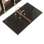 Настольный письменный набор из лемезита и змеевика с часами Royal Accessory варинант исполнения - 3 | Loft Concept в Тюмени