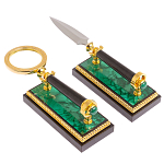 Настольный письменный набор из малахита с декором в виде лошади Leader Organizer варинант исполнения - 6 | Loft Concept в Тюмени