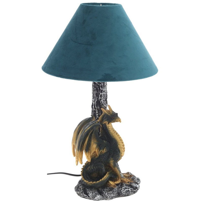 Настольная лампа Дракон Dragon Black Gold Table Lamp Синий Абажур Синий Золотой Черный Мульти Настольная лампа Дракон Dragon Black Gold Table Lamp Синий Абажур Синий Золотой Черный Мульти в Тюмени | Loft Concept