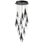 Люстра каскадная с 12-ю рельефными прозрачными плафонами Glass Pod  варинант исполнения - 4 | Loft Concept в Тюмени