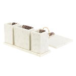 Настольный письменный набор из мрамора и креноида с гербом России Marble Accessory варинант исполнения - 3 | Loft Concept в Тюмени