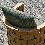 Дизайнерское уличное кресло из массива дерева с плетеной спинкой PALINFRASCA Armchair варинант исполнения - 4 | Loft Concept в Тюмени