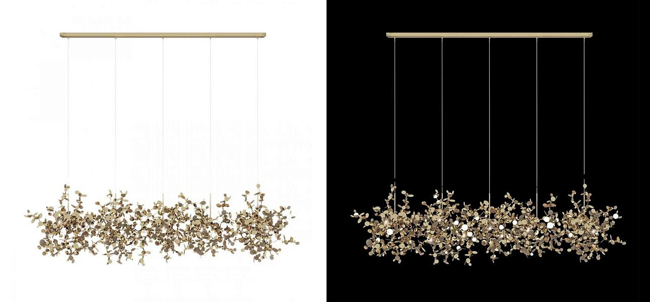 Люстра Terzani Argent Suspension Linear Gold длина 150 см Люстра Terzani Argent Suspension Linear Gold длина 150 см - Loft-Concept в Тюмени