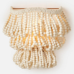 Настенный светильник с подвесками из деревянных бусин молочного цвета Wooden Beads Wall Lamp варинант исполнения - 5 | Loft Concept в Тюмени