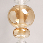 Подвесной светильник с вертикальной композицией из прозрачных и янтарных стеклянных шаров и ромбов Gabriel Scott Luna варинант исполнения - 6 | Loft Concept в Тюмени