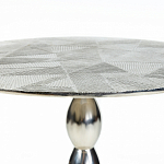 Кофейный столик с рельефной столешницей из металла Aplika Silver варинант исполнения - 4 | Loft Concept в Тюмени