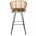 Стул барный с ротанговым плетением Half Bar Chair with Wicker с подлокотниками варинант исполнения - 5 | Loft Concept в Тюмени