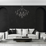 Люстра с тонким металлическим каркасом цвета хром Quasar варинант исполнения - 5 | Loft Concept в Тюмени