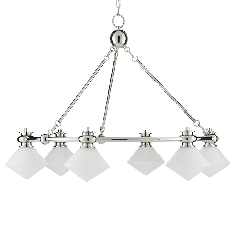 Люстра с ромбовидными плафонами Pointed Diamond Shade Никель Белый Люстра с ромбовидными плафонами Pointed Diamond Shade Никель Белый в Тюмени | Loft Concept