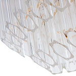 Люстра подвесная многослойная с прозрачными хрустальными трубками и золотистым каркасом Hexagon Tube Light варинант исполнения - 3 | Loft Concept в Тюмени