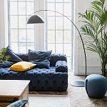 Трехместный диван темно-синий Campion Deep Blue Sofa варинант исполнения - 4 | Loft Concept в Тюмени