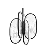 Люстра с гравировкой на акриловых плафонах Gravyura Black D 33 см варинант исполнения - 1 | Loft Concept в Тюмени