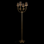 Торшер с металлическим основанием бронзового цвета с черными конусовидными абажурами Dignity варинант исполнения - 2 | Loft Concept в Тюмени