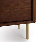 ТВ-тумба из ореха с плетеным декором Eland Wooden Wicker TV Stand варинант исполнения - 5 | Loft Concept в Тюмени