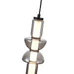 Подвесной светильник из дымчатого стекла цилиндрической формы с чёрным металлическим основанием Hiding secrets варинант исполнения - 6 | Loft Concept в Тюмени