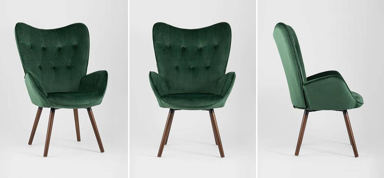 Полукресло Зеленый Велюр Grandee Chair Полукресло Зеленый Велюр Grandee Chair - Loft-Concept в Тюмени