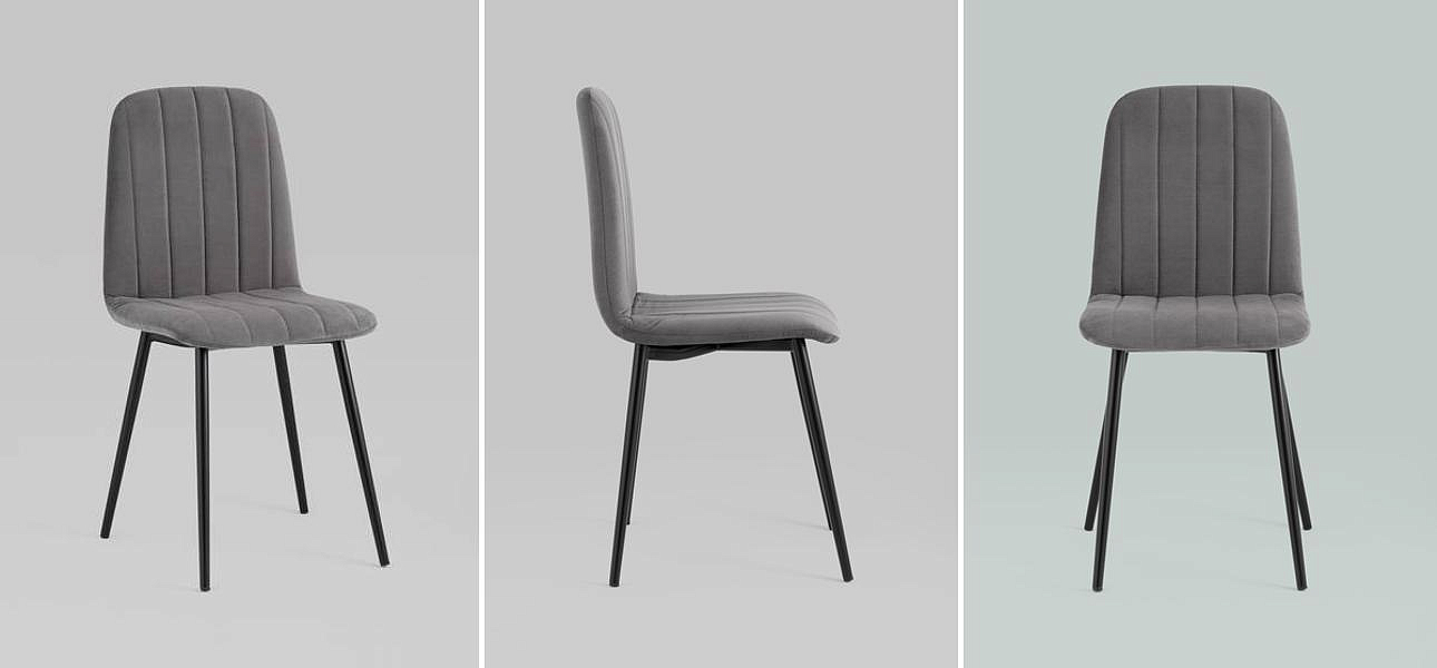 Стул Easy Chair Велюр Темно-Серый цвет Стул Easy Chair Велюр Темно-Серый цвет - Loft-Concept в Тюмени