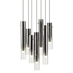 Люстра каскадная с 7-ю цилиндрическими плафонами из стекла Luminous Cylinders варинант исполнения - 1 | Loft Concept в Тюмени