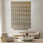 Панно на стену плетеное Макраме бежевый цвет  варинант исполнения - 10 | Loft Concept в Тюмени