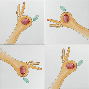 Плитка дизайнерская с рисунком Лимон