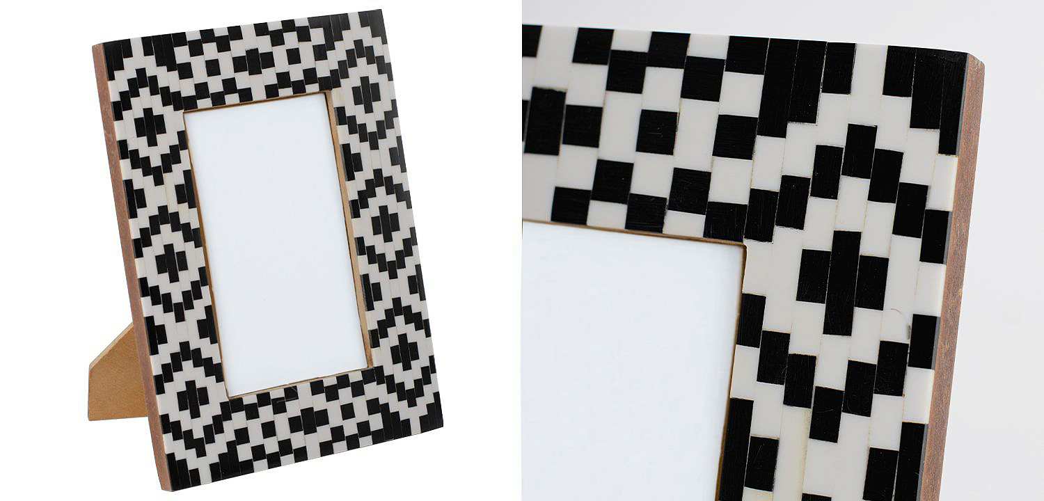Фоторамка кость Black&white Indian Bone Inlay photo frame Фоторамка кость Black&white Indian Bone Inlay photo frame - Loft-Concept в Тюмени