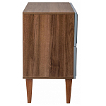 Тумба прикроватная серая из массива бука с 2-мя ящиками Wenge Light варинант исполнения - 3 | Loft Concept в Тюмени
