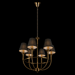 Люстра на металлическом основании бронзового цвета с 6-ю черными конусовидными абажурами Dignity варинант исполнения - 5 | Loft Concept в Тюмени