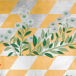Обои ручная роспись Tiled Meadow Original colourway on Egyptian Gold gilded paper варинант исполнения - 2 | Loft Concept в Тюмени