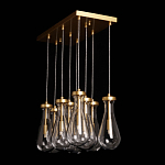 Люстра с 9-ю прозрачными стеклянными плафонами в форме капли Lucid Rain  варинант исполнения - 9 | Loft Concept в Тюмени