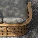 Дизайнерский уличный диван из массива дерева с плетеной спинкой PALINFRASCA Sofa варинант исполнения - 5 | Loft Concept в Тюмени