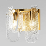 Бра с металлическим основанием золотого цвета и хрустальными подвесками Textured Glass варинант исполнения - 4 | Loft Concept в Тюмени