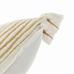 Чехол на подушку горчичного цвета с бахромой и объемным узором Ethnic mix варинант исполнения - 3 | Loft Concept в Тюмени