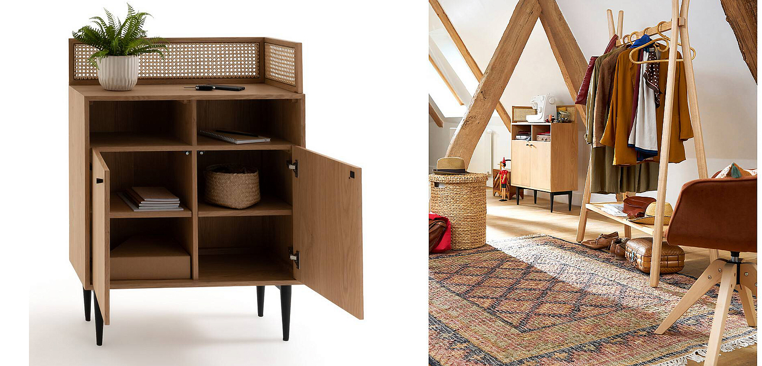 Комод из дуба и ротанга Agnar Wicker Chest of drawers Комод из дуба и ротанга Agnar Wicker Chest of drawers - Loft-Concept в Тюмени