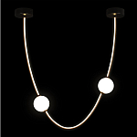 Подвесной светильник в форме дуги с белыми шарообразными плафонами Flos Wireline Lighting варинант исполнения - 3 | Loft Concept в Тюмени