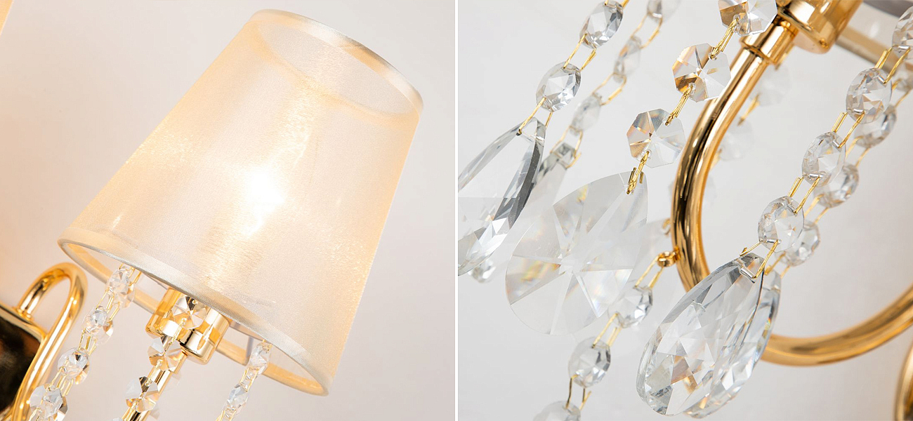 Двойное бра золотого цвета с хрустальным декором Dainty Light Двойное бра золотого цвета с хрустальным декором Dainty Light - Loft-Concept в Тюмени