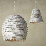 Подвесной светильник белый металлический в форме купола White Natural Lines варинант исполнения - 3 | Loft Concept в Тюмени