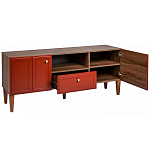 ТВ-тумба красная из массива бука с 2-мя дверками и ящиком Wenge Light варинант исполнения - 4 | Loft Concept в Тюмени