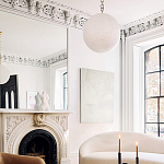 Подвесной светильник в форме шара из белого текстурного стекла Atmosphere варинант исполнения - 4 | Loft Concept в Тюмени