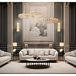 Люстра из 3-х колец с текстурной огранкой Reflection of Reality варинант исполнения - 3 | Loft Concept в Тюмени