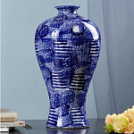 Ваза из фарфора сине-белого цвета Blue & White Ornament  варинант исполнения - 4 | Loft Concept в Тюмени