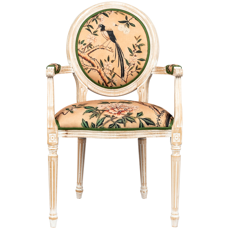 Стул с подлокотниками Beige and Green Chinoiserie Chair Бежевый Зеленый Стул с подлокотниками Beige and Green Chinoiserie Chair Бежевый Зеленый в Тюмени | Loft Concept