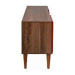 ТВ-тумба красная из массива бука с 2-мя дверками и ящиком Wenge Light варинант исполнения - 3 | Loft Concept в Тюмени