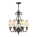 Люстра с 7-ю кремовыми текстильными абажурами Hinkley варинант исполнения - 7 | Loft Concept в Тюмени
