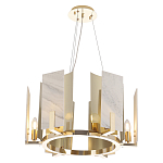 Люстра подвесная круглая с мраморными прямоугольными вставками и золотым основанием Диаметр 55 см Marble square Chandelier варинант исполнения - 1 | Loft Concept в Тюмени