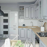 Угловая кухня в стиле Прованс из массива дерева Colombe Provence Kitchen Set варинант исполнения - 2 | Loft Concept в Тюмени